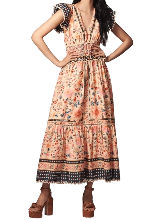 FARM Rio Dresses & Skirts - Farm Rio Superbloom Tapestry Ruffle  Floral Maxi Dress Size Small